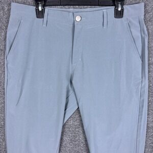 Primo Pants Mens 34 Short Gray Tapered Golf Stretch Performance Ankle Zip